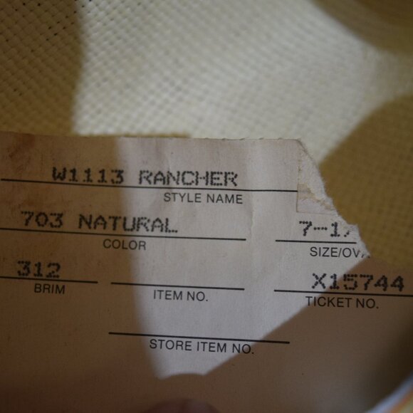Stetson 10X Rancher Shantung Straw Cowboy Hat - Size 7 1/8 - Picture 8 of 8